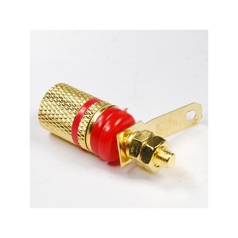 Presa altoparlanti gold rossa isolata