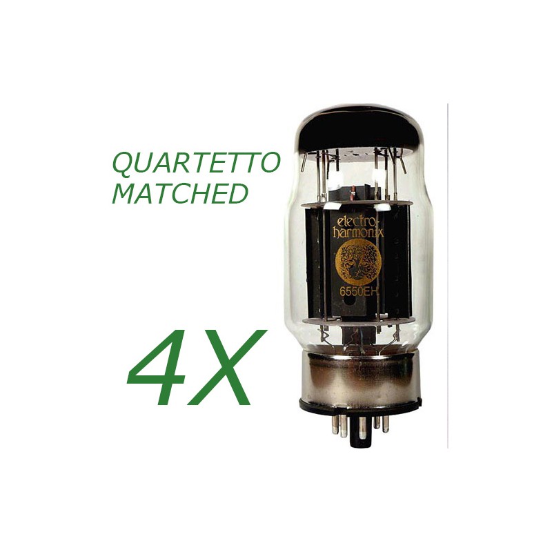 Quartetto selezionato di 6550 Electro Harmonix Platinum Matched