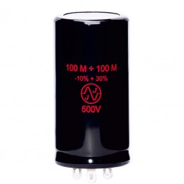 Condensatore elettrolitico multiplo 100+100 uF da 500 V JJ