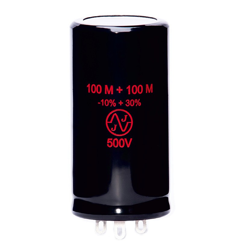 Condensatore elettrolitico multiplo 100+100 uF da 500 V JJ