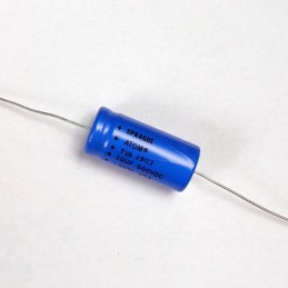 Condensatore elettrolitico orizzontale da 10 uF 500 V Sprague Atom