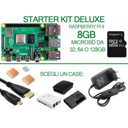 Starter kit deluxe con Raspberry Pi 4 modello B da 8GB