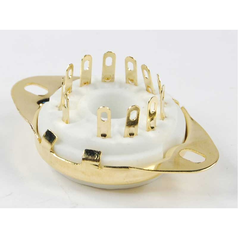 Zoccolo a 12 pin da telaio gold con ghiera incorporata GZC12-F-A-G