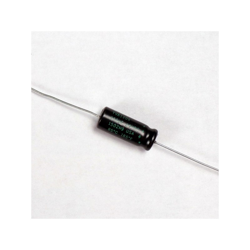 Condensatore elettrolitico orizzontale da 250 uF 25 V Sprague Atom