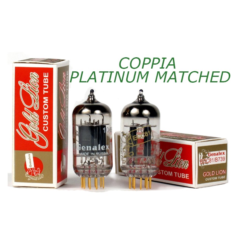 Coppia di 12AT7 -  ECC81/B739 Genalex Gold Lion Platinum Matched
