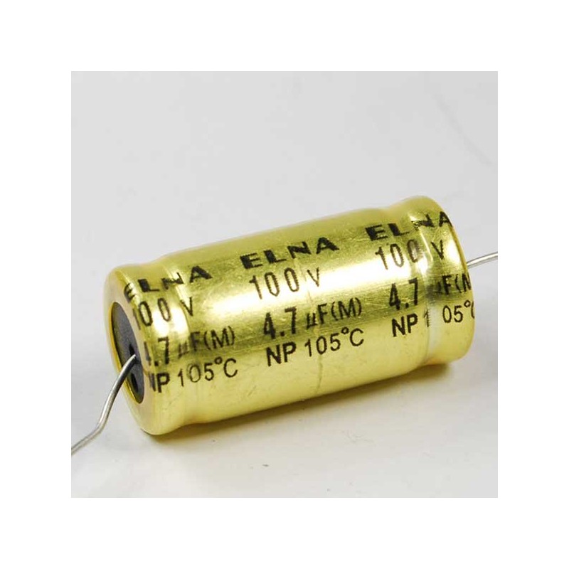 Elettrolitico Elna Cerafine assiale non polarizzato da 4.7 uF 100V