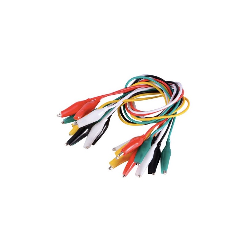 Kit di 10 cavetti a coccodrillo colorati